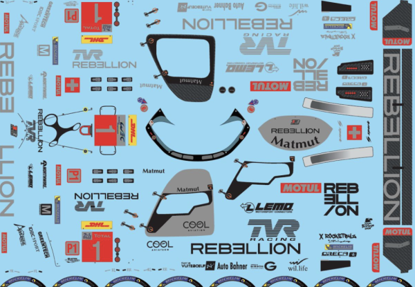 Decal Oreca 07 Rebellion R13 Racing  #1 FFSFD1084v3